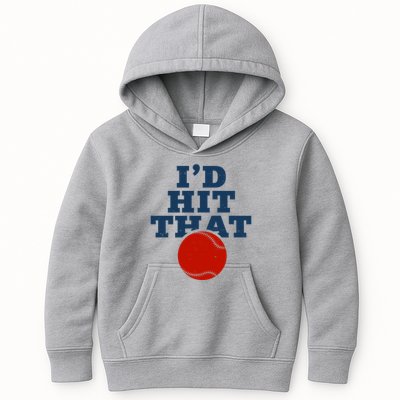 I'd Hit That Baseball Lover Funny Kids Hoodie