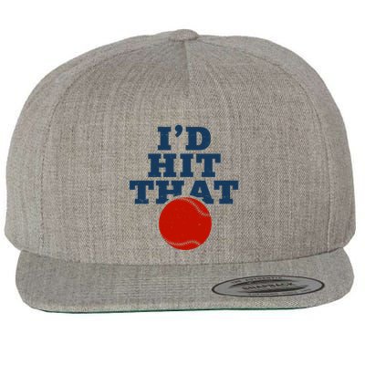 I'd Hit That Baseball Lover Funny Wool Snapback Cap