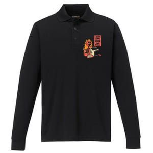 I Hope This Email Find You Well Fire Burn Skeleton Halloween Performance Long Sleeve Polo