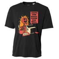 I Hope This Email Find You Well Fire Burn Skeleton Halloween Cooling Performance Crew T-Shirt