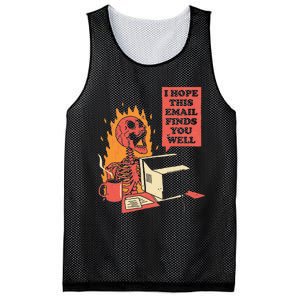 I Hope This Email Find You Well Fire Burn Skeleton Halloween Mesh Reversible Basketball Jersey Tank