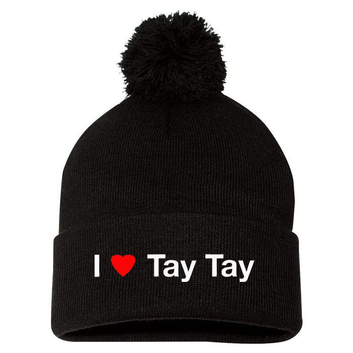 I Heart Tay Tay Pom Pom 12in Knit Beanie