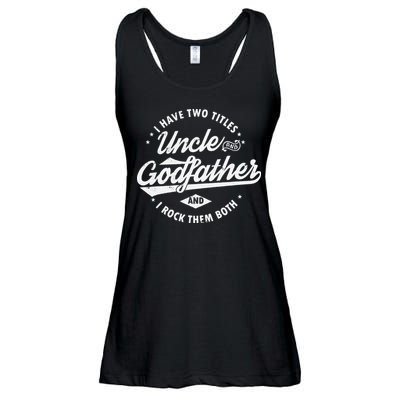 I Have Two Titles Uncle and Godfather and I Rock Them Both Ladies Essential Flowy Tank