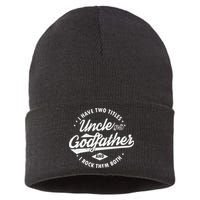I Have Two Titles Uncle and Godfather and I Rock Them Both Sustainable Knit Beanie