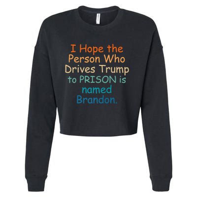 I Hope The Person Who Drives Trump To Prison Named Brandon Cropped Pullover Crew