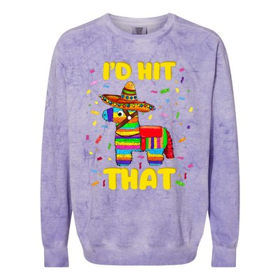 Id Hit That Pinata Pinata Costume Cinco De Mayo Party Colorblast Crewneck Sweatshirt