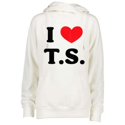 I Heart TS Womens Funnel Neck Pullover Hood