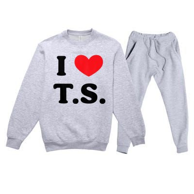 I Heart TS Premium Crewneck Sweatsuit Set