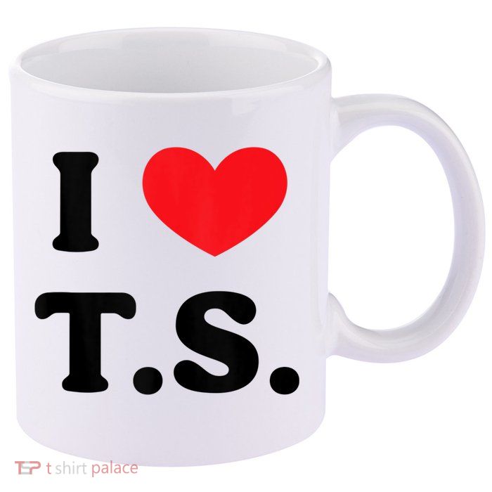 I Heart TS 11oz C Handle Ceramic Mug