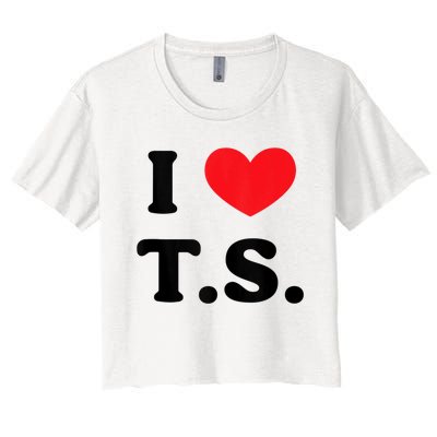 I Heart TS Women's Crop Top Tee