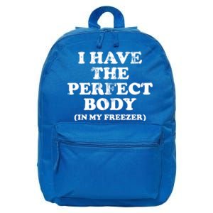 I Have The Perfect Body In My Freezer Funny 16 in Basic Backpack