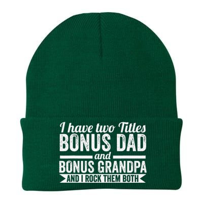 I have titles bonus dad bonus grandpa step grandpa Knit Cap Winter Beanie