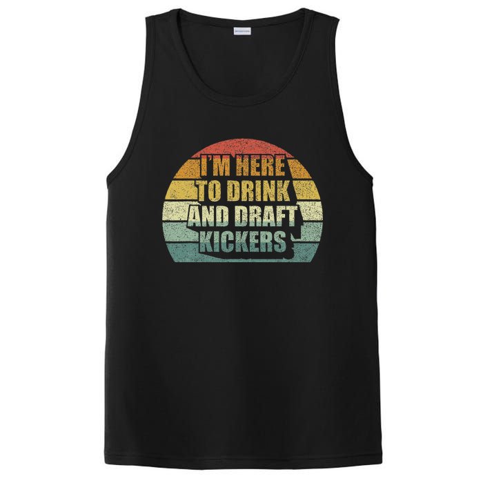 IM Here To Drink And Draft Kickers Funny Fantasy Football PosiCharge Competitor Tank