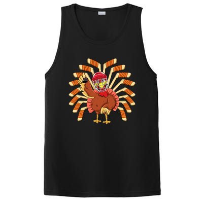 Ice Hockey Thanksgiving Turkey Playing Hockey Meaningful Gift PosiCharge Competitor Tank