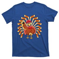 Ice Hockey Thanksgiving Turkey Playing Hockey Meaningful Gift T-Shirt