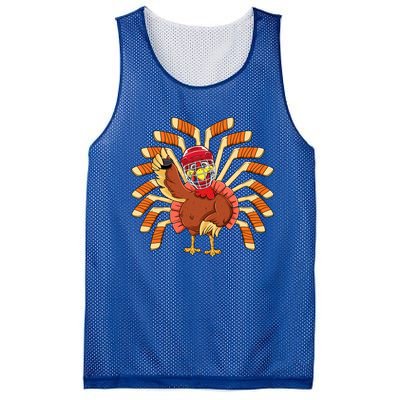 Ice Hockey Thanksgiving Turkey Playing Hockey Meaningful Gift Mesh Reversible Basketball Jersey Tank