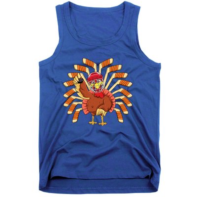 Ice Hockey Thanksgiving Turkey Playing Hockey Meaningful Gift Tank Top