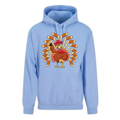 Ice Hockey Thanksgiving Turkey Playing Hockey Meaningful Gift Unisex Surf Hoodie