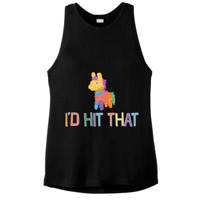 I'd Hit That Pinata Funny Ladies PosiCharge Tri-Blend Wicking Tank