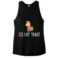 I'd Hit That Pinata Funny Ladies PosiCharge Tri-Blend Wicking Tank