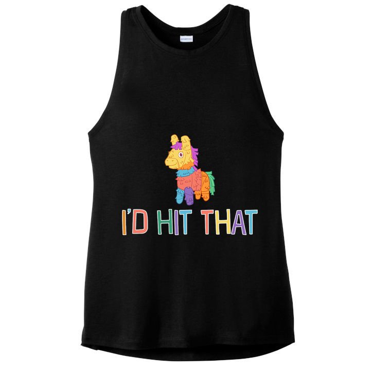I'd Hit That Pinata Funny Ladies PosiCharge Tri-Blend Wicking Tank