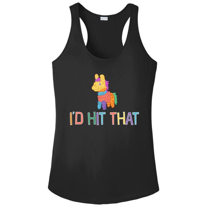 I'd Hit That Pinata Funny Ladies PosiCharge Competitor Racerback Tank