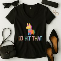 I'd Hit That Pinata Funny Women's V-Neck T-Shirt