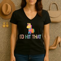 I'd Hit That Pinata Funny Women's V-Neck T-Shirt