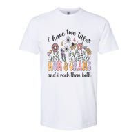 I Have Two Titles Mom And Grams And I Rock Them Both Flowers Softstyle CVC T-Shirt