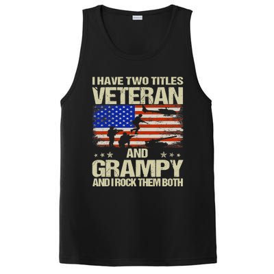 I Have Two Titles Veteran And Grampy Retro Father's Day PosiCharge Competitor Tank