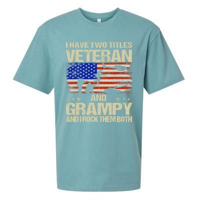 I Have Two Titles Veteran And Grampy Retro Father's Day Sueded Cloud Jersey T-Shirt