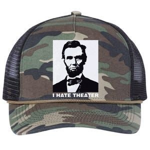 I Hate Theater Abraham Abe Lincoln Funny President Meme Retro Rope Trucker Hat Cap