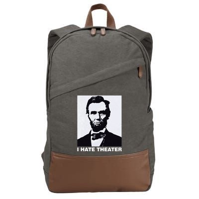 I Hate Theater Abraham Abe Lincoln Funny President Meme Cotton Canvas Backpack