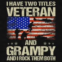 I Have Two Titles Veteran And Grampy And I Rock Them Both Ladies PosiCharge Tri-Blend Wicking Tank