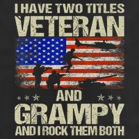 I Have Two Titles Veteran And Grampy And I Rock Them Both 7 Panel Mesh Trucker Snapback Hat