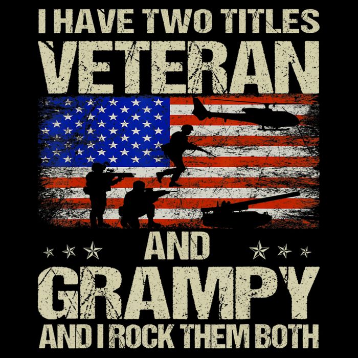 I Have Two Titles Veteran And Grampy And I Rock Them Both Backpack
