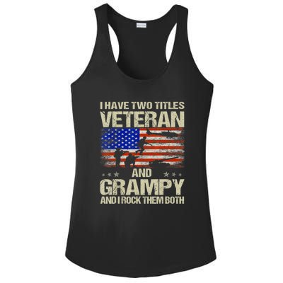 I Have Two Titles Veteran And Grampy And I Rock Them Both Ladies PosiCharge Competitor Racerback Tank