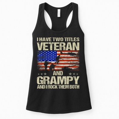 I Have Two Titles Veteran And Grampy And I Rock Them Both Womens Tank Top