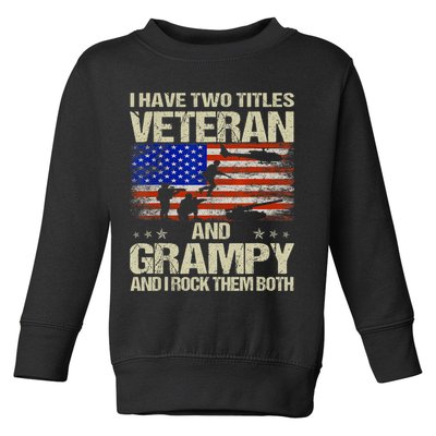 I Have Two Titles Veteran And Grampy And I Rock Them Both Toddler Sweatshirt