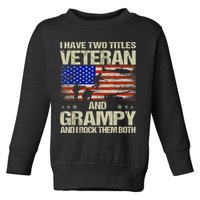 I Have Two Titles Veteran And Grampy And I Rock Them Both Toddler Sweatshirt