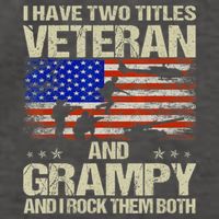 I Have Two Titles Veteran And Grampy And I Rock Them Both Vector Backpack