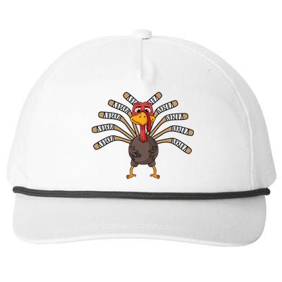 Ice Hockey Thanksgiving Turkey Gift Snapback Five-Panel Rope Hat