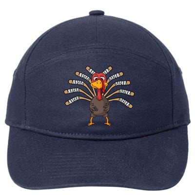 Ice Hockey Thanksgiving Turkey Gift 7-Panel Snapback Hat