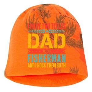 I Have Two Titles Dad And Fisher Father Day Fishing Dad Cool Gift Kati - Camo Knit Beanie