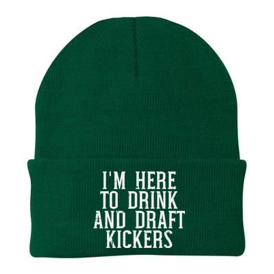 Im Here To Draft Kickers Funny Draft Party Fantasy Football Knit Cap Winter Beanie