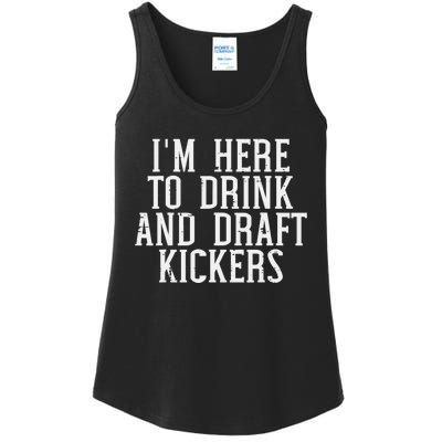 Im Here To Draft Kickers Funny Draft Party Fantasy Football Ladies Essential Tank