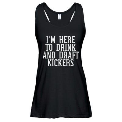 Im Here To Draft Kickers Funny Draft Party Fantasy Football Ladies Essential Flowy Tank