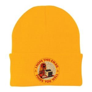 I Hope This Email Finds You Well Funny Skeleton Halloween Knit Cap Winter Beanie