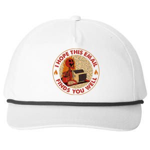 I Hope This Email Finds You Well Funny Skeleton Halloween Snapback Five-Panel Rope Hat