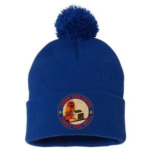 I Hope This Email Finds You Well Funny Skeleton Halloween Pom Pom 12in Knit Beanie